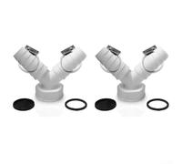 1 Inch Dual Outlet Y Drain Adapter For Washing Machines And Dishwashers Leak Resistant DN25 PVC White Space-Saving 45 Degree Fit 19-24 mm Compact