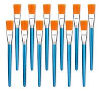 1 Inch Flat Paint Brushes for Acrylic Painting, 12 Pcs Acrylic Paint Brush Bulk, Arts Crafts Paintbrushes with Wooden Handle for Watercolor Oil Face Body Art Kids Adult Artist