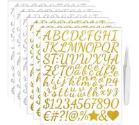 1 Inch Gold & Self-Adhesive Alphabet Numbers Stickers, Vinyl Letters Numbers for Scrapbook, Water Bottles, 576Pcs Small Waterproof Decals (Gold & Silver
