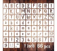 1 Inch Gothic Letter Stencils for Painting, 66 Pcs Reusable Old English Stencils, Calligraphy Letter Number Symbol Drawing Template Kit for Journal Scrapbook Signage DIY Art Project