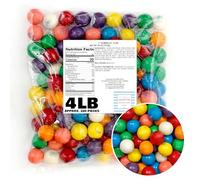 1 Inch Gumballs for Gumball Machine, Approx. 220 Pieces, 4lb Bulk Bag, Large Gumballs, Bubble Gum Balls Assorted Fruit Flavored Bubble Gum, Gumball Machine Refills