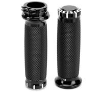1 Inch Hand Grips 25mm Motorcycle Handlebar Grips Cable Throttle for Harley Davidson Sportster Touring Dyna Softail 883 1200 Harley Touring Honda Kawasaki Suzuki Yamaha(Black)
