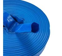 1 Inch Lay Flat Hose 50m Blue Reinforced PVC Water Discharge Hose 25mm for Irrigation Drainage Pump Water Transfer Agricultural Construction Industrial Use Working 2 Bar Burst 6 Bar