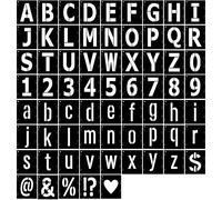 1 Inch Letter Stencils Symbol Numbers Stencil, 68 Pcs Reusable Alphabet Art Craft Templates Interlocking Stencils Kit for Painting on Wood, Wall, Glass, Fabric, Rock, Canvas, Chalkboard, Sign（1Inch）