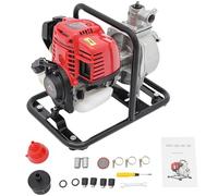 1 Inch Petrol Water Transfer Pump, 4 Stroke 8000L/h Heavy Duty Gasoline Engine Pump with Hose Clamps, 38cc 1200W Portable Water Pump for Farm, Irrigation, Drainage & Emergency Use