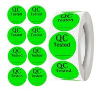 1 inch QC Labels Green Inventory Quality Control Stickers for Warehouse Quality Control Check Tested Pass 1000pcs (Color1)