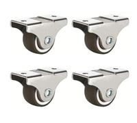 1 Inch Rubber Caster Wheels - 4Pcs Low Profile Silent Rolling Wheels for Furniture Small Fur Casters Heavy Duty Rigid Design Ideal for Easy Mobility and Smooth Movement