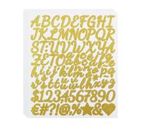 1 Inch Self Adhesive Cursive Letter Number Stickers for Scrapbook, Glittering and Sparkling Gold Alphabet Sticker Decals for Note Book, Water Bottle, Graduation Caps Decors - 5 Sheets Golden