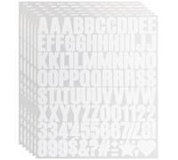 1 Inch Small Vinyl Letters Number Stickers, 588 Pieces Self Adhesive Alphabet Number Sticker for Sign, Notebook Decor, Scrapbook - White