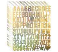 1 Inch Small Vinyl Letters Number Stickers, 588 Pieces Self Adhesive Sparkle Alphabet Symbol Sticker for Scrapbook, Lunch Box and Water Bottles - Glitter Gold