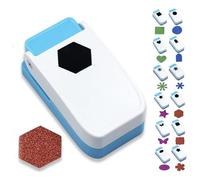 1 Inch Square Punch, 2025 New Craft Lever Punch, 12 Shapes for Paper Crafts, for Cardstock, Gift Wrapping, Greeting Cards and Scrapbooks (Hexagon style D)