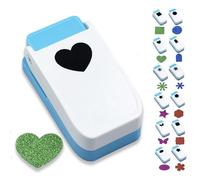 1 Inch Square Punch, 2025 New Craft Lever Punch, 12 Shapes for Paper Crafts, for Cardstock, Gift Wrapping, Greeting Cards and Scrapbooks (Heart style F)