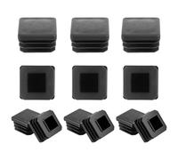 1 Inch Square Tubing End Caps 1"×1" Square Plastic Plug Black Chair Leg End Caps Fence Post Pipe Cap Cover for 1 Inch Squares Metal Tube 12 Pcs