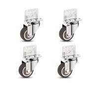 1 Inch Swivel Caster Wheels 4Pcs Rubber Side Casters for Cart Small L-Sd Universal Wheel Set for Furniture Heavy-Duty Smooth Rolling 360° Rotation
