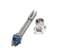 1 Inch Threaded Water Immersion Heating Element DN25/32mm 1KW/2KW3KW Heater Tube 180mm/190mm/230mm 1Pcs(With adapter,110V_2KW 190MML 304SS)