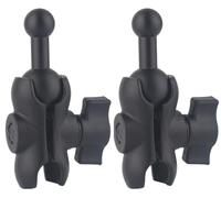 1 inch to 17mm Ball Adapter for RAM Mounts B Size Double Socket Arm, Compatible with Garmin GPS Bracket, 25mm Female Socket to 17mm Male Ball (2.4" Short Arm, 2PCS Pack)