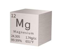 1 Inch Tungsten Cube Element Metal Density Cube 99.95% Purity Teaching Tool, Gifts for Students, Teachers, Science, Chemistry Lovers, Material Hobby Collection, Laboratory Experiments (Magnesium)