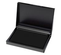 1 Ink Pad Black - Hand Stamp Pad for Daily Use at Home and Office, Durable Plastic Cover, Water-Based Ink, Size 10 x 7.5 cm, Ideal for Hand Stamping