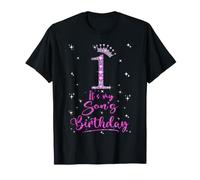 1 It's My Son's Birthday Pink Crown 1 Years Old T-Shirt