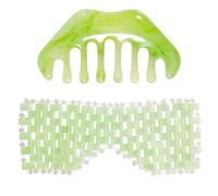1 Jade Eye Mask and 1 Scraping Comb, Reusable Eye Mask, Creative Eye Mask, Eye Massage Tool, Sleep Eye Mask