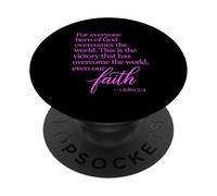 1 John 5:4 Faith Overcome Born Of God Bible Verse Scripture PopSockets Adhesive PopGrip