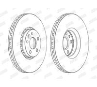 1 Jurid Brake Disc Front Vented Fits Volvo XC60 08-18