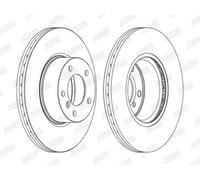 1 Jurid Brake Discs Front Vented Fits BMW 1 Series 125 2.0 11-18