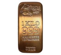 1 kg China Panda Mint Copper Cast Bar 999 Fine 1 kilo kilogram Bullion 1000g Ingot
