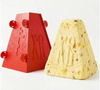 1 kg Russian Orthodox Easter Paska-Pascha-Paskha-Xb Metal Cheese-Tvorog Mold | Kulich-Pascha Mold for Easter Cakes on Orthodox Easter Days (red)