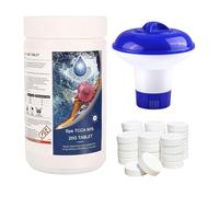 1 Kg Stabilised Chlorine Tablets 50 x 20g Slow Release with Floating Dispenser for Hot Tubs, Swimming Pools and Spas, Water Sanitising Tablets, Hot Tub Chemicals and Pool Accessories