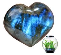 (1) Labradorite Heart Stone - Natural Heart Shape Mineral Reiki Crystal Polished Pocket Stone | Pocket Crystal Tumble Collection Labradorite Crystal Heart