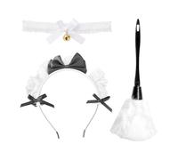 1 Lace Headband, 1 Duster And 1 Bow Tie, Maid Accessories, Cosplay Props, Costume Party Accessories