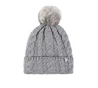 1 Ladies GENUINE Heat Holder Heatweaver Cable Knit Thermal Winter Warm HAT TOG 3.4 Variations - Pom Pom/Turn Over Cuff/Standard Beanie (Ladies L.Grey POM POM Hat)