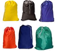 (1) - Large 80cm X 100cm Heavy Duty Nylon Laundry Bag with Drawstring Slip Lock Closure, Assorted Colours and Designs