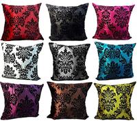 1 large flock damask cushion or cover only in 8 beautiful colours (Silver, covers only)