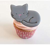 1 Large Sugar Lying Down 8cm x 5cm Grey Cat Cake Decoration. Edible, Unique and Made with Love in The UK!