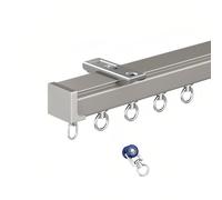1-Layer k Set - Easy Install Aluminum Ceiling/Wal Mount Rod with Rollers for Drapes 6.2FT (190CM) Champagne Color - t for Home Decor