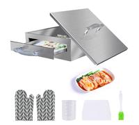 1-Layer Rice Roll Steamer, Stainless Steel Rice Noodle Roll Machine with Acrylic Handle Steam Tray, Top Open Rice Noodle Roll Steamer, for Changfen Chinese Cheung Fun Cuisine Recipes Cookware