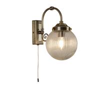 Searchlight Lighting Belvue Single Light Bathroom Wall Fitting in Antique Brass Finish With Clear Glass Shade