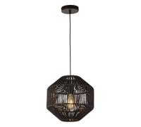 1 Light Black Wicker Design Shade Ceiling Fitting Mounted Indoor Pendant Light