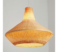 1 Light Boho Woven Lampshade Wicker Light, Personality Shanging Light Fitting Industrial Hanging Ceiling Light Fixture Lighting for Kitchen Island