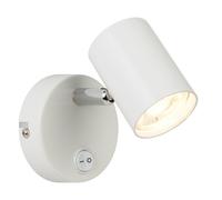 Searchlight 3171WH Rollo One Light Wall Spotlight in White and Chrome