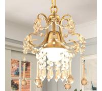 1 Light Dimmable Crystal Empire Chandelier Garwarm Gold One Size