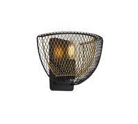 1 Light Double Layered Mesh Wall Fitting Light with Black Outer Gold Inner Shade