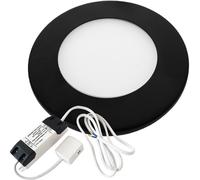 (1 Light & Driver) BLACK Ultra-Slim Round Under Cabinet Surface Light & Driver - Natural White