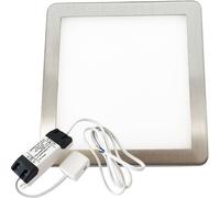 (1 Light & Driver) BRUSHED NICKEL Slim Square Under Cabinet Light & Driver - Natural White LED