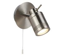 Searchlight 6601SS Samson One Light Wall Spotlight in Satin Silver