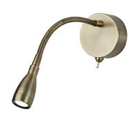 Searchlight Lighting 9917AB LED Reading Light In Antique Brass Finish
