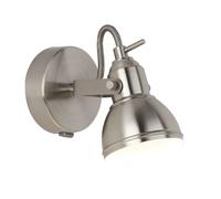 1 Light LED Satin Silver Finish Industrial Spotlight with Fully Adjustable Head