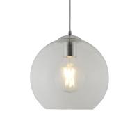25cm Barcelona Pendant Light in Clear Glass chrome